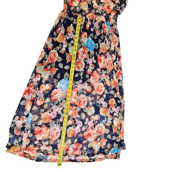 Potter's Potter's Floral Sheer Lined Maxi Dress Small Stretch A-line - Picture 2 of 9